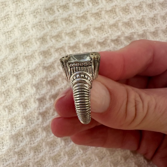 Judith Ripka JR TWO Fontaine Prasiolite & Diamond Cocktail Ring size 7 - Picture 8 of 9